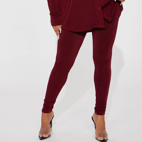 Slinky Brand Leggings Wine Size Medium - Picture 4 of 6